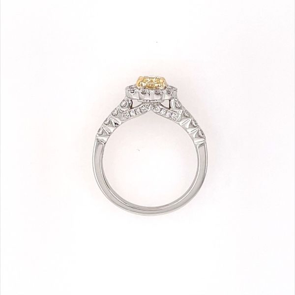 18K White Gold Engagement Ring with 0.92 Carat Fancy Yellow Diamond Image 5 Franzetti Jewelers Austin, TX