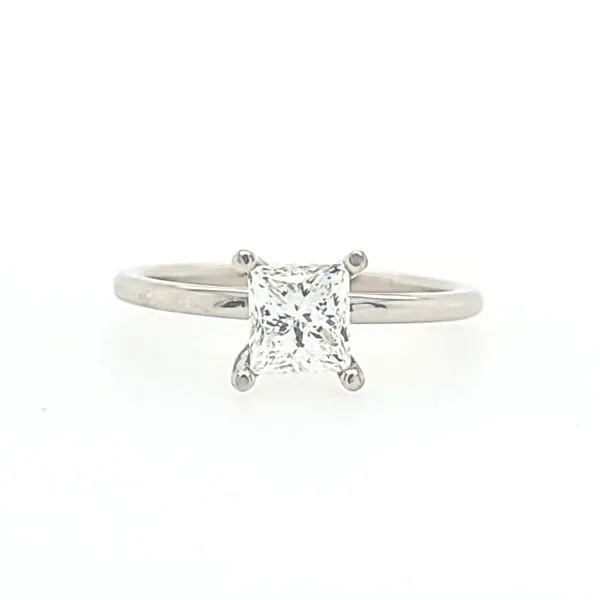 14K White Gold Engagement Ring with 0.97 Ct Princess Natural Diamond Franzetti Jewelers Austin, TX