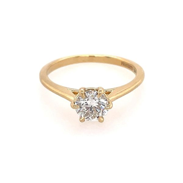 14K Yellow Gold 6-Prong Solitaire Engagement Ring with 0.81 Ct Round Natural Diamond Image 3 Franzetti Jewelers Austin, TX