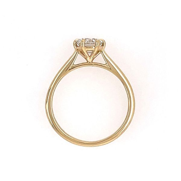14K Yellow Gold 6-Prong Solitaire Engagement Ring with 0.81 Ct Round Natural Diamond Image 4 Franzetti Jewelers Austin, TX