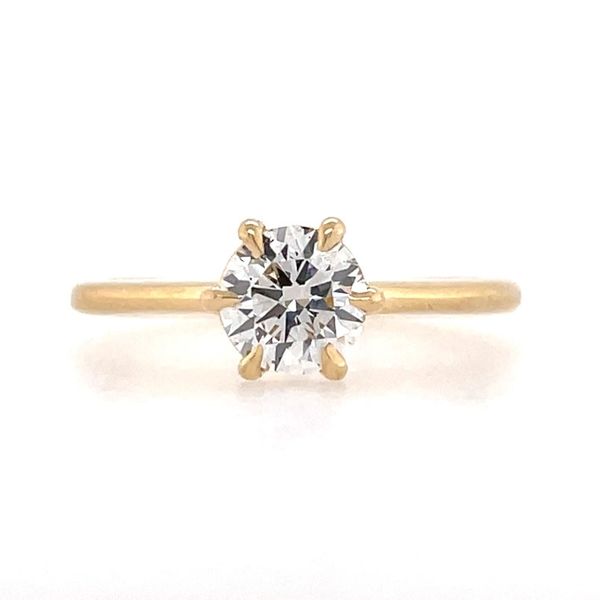 14K Yellow Gold 6-Prong Solitaire Engagement Ring with 0.81 Ct Round Natural Diamond Franzetti Jewelers Austin, TX