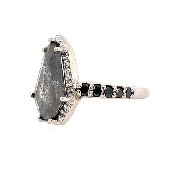 14K White Gold Salt & Pepper Engagement Ring with 1.58 Ct Diamond Image 3 Franzetti Jewelers Austin, TX
