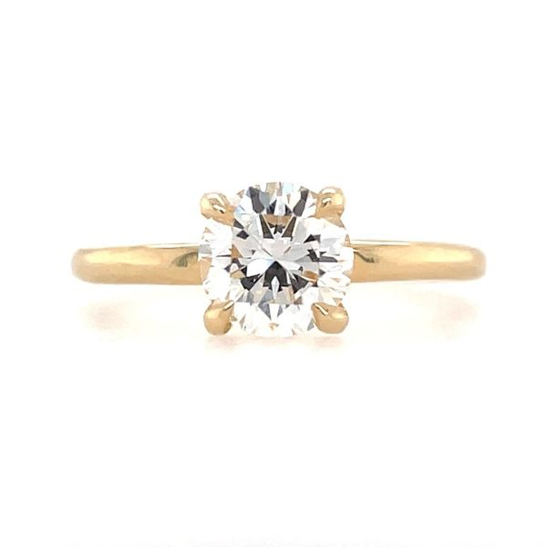 14KY Solitaire Engagement Ring with 0.97 Ct Round Natural Diamond Franzetti Jewelers Austin, TX