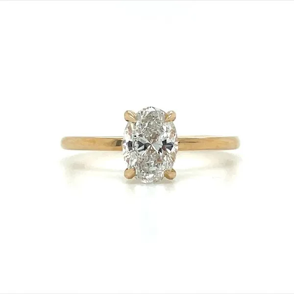 14KY Hidden Halo Engagement Ring with 1.00 Ct Oval Natural Diamond - GIA Franzetti Jewelers Austin, TX