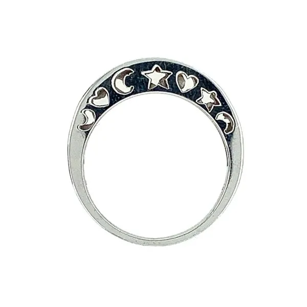 14KW Star, Heart & Moon Design Diamond Band Image 3 Franzetti Jewelers Austin, TX