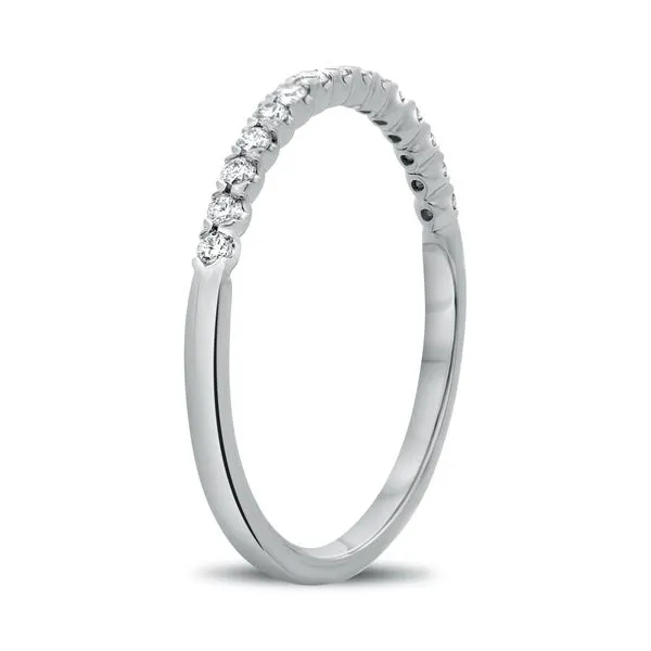 White Gold Fishtail Half Pave Band Image 3 Franzetti Jewelers Austin, TX