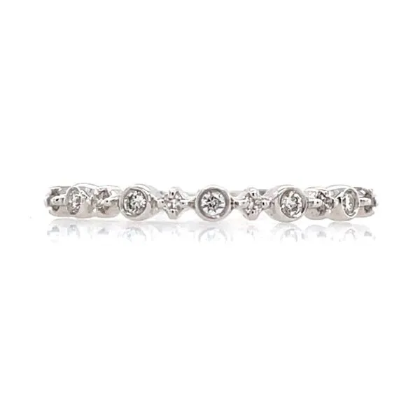 14K White Gold 1/10 CTW Diamond Wedding Band Franzetti Jewelers Austin, TX