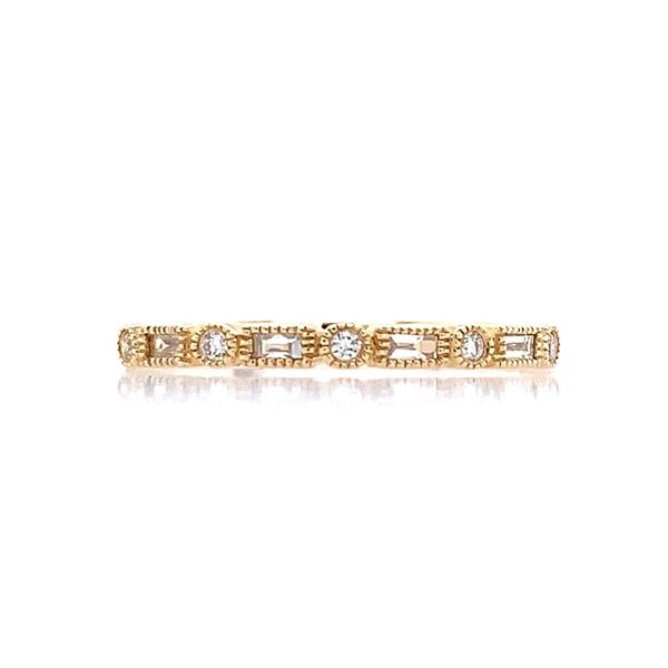 14KY Gold Baguette & Round Alternating Diamond Ring Image 2 Franzetti Jewelers Austin, TX