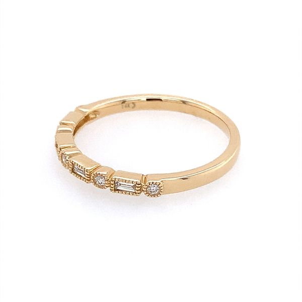14KY Gold Baguette & Round Alternating Diamond Ring Image 3 Franzetti Jewelers Austin, TX