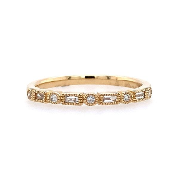 14KY Gold Baguette & Round Alternating Diamond Ring Franzetti Jewelers Austin, TX