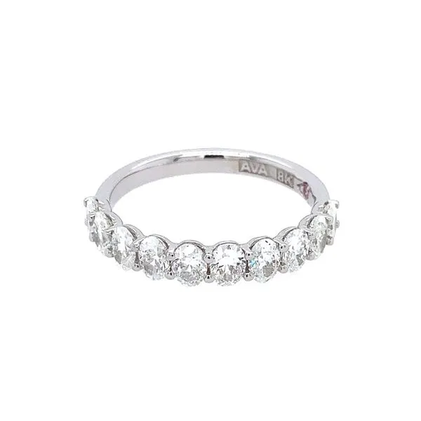 18K White Gold 1.37 CTW Oval Brilliant Cut Diamond Band Image 2 Franzetti Jewelers Austin, TX