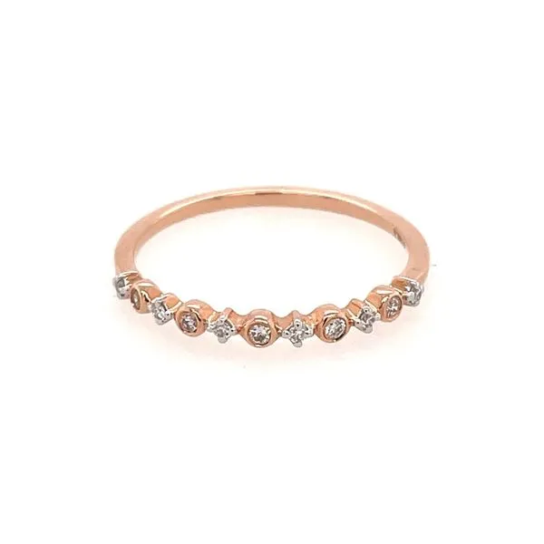 14K Rose Gold 1/10 CTW Diamond Wedding Band Image 2 Franzetti Jewelers Austin, TX