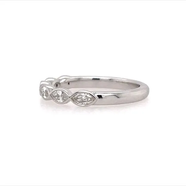 14K White Gold 0.60 CTW Marquise Bezel Set Diamond Band Image 4 Franzetti Jewelers Austin, TX
