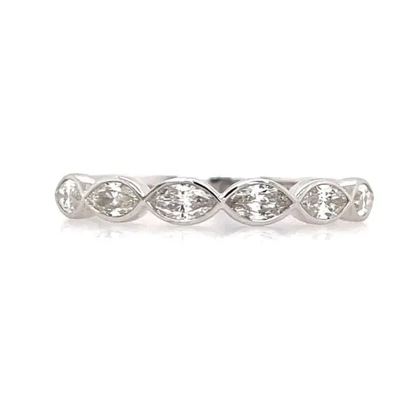 14K White Gold 0.60 CTW Marquise Bezel Set Diamond Band Franzetti Jewelers Austin, TX