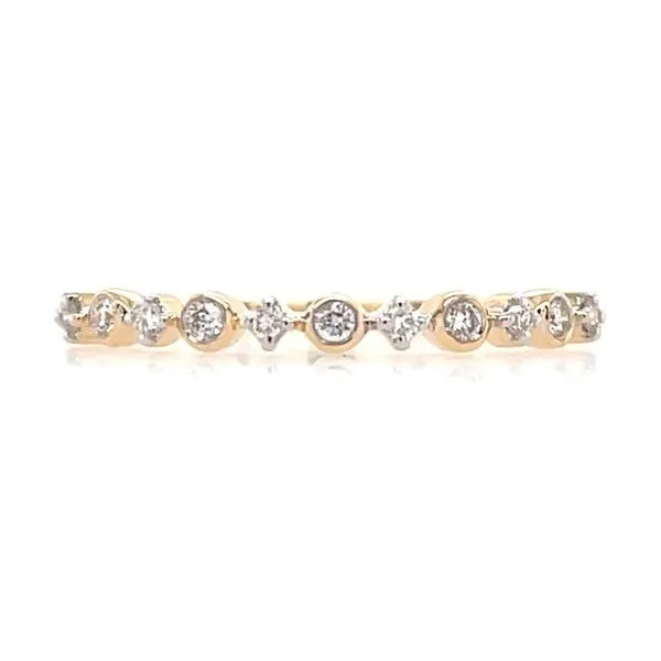14K Yellow Gold 1/10 CTW Diamond Wedding Band Franzetti Jewelers Austin, TX