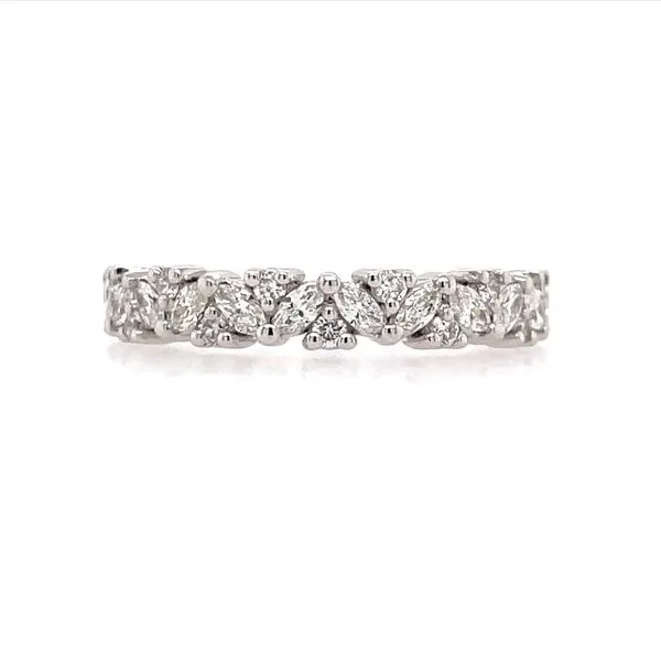 14K White Gold 0.51 CTW Marquise & Round Diamond Band Franzetti Jewelers Austin, TX