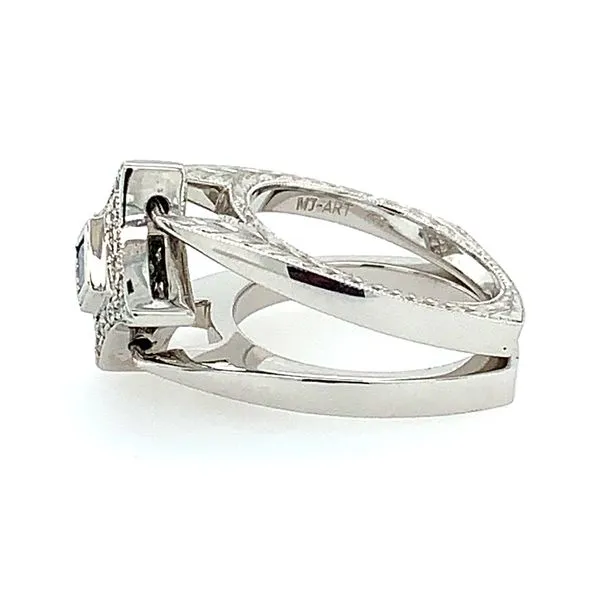 14K White Gold Blue Diamond & Diamond Flip-Over Ring Image 2 Franzetti Jewelers Austin, TX