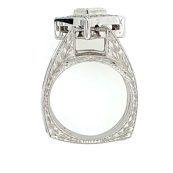 14K White Gold Blue Diamond & Diamond Flip-Over Ring Image 5 Franzetti Jewelers Austin, TX