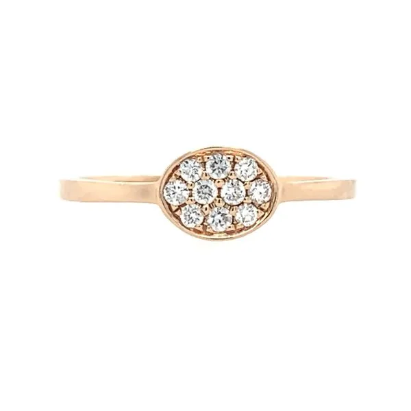 14KR Gold Oval Shape Design with Pave' Set Diamonds Ring Franzetti Jewelers Austin, TX