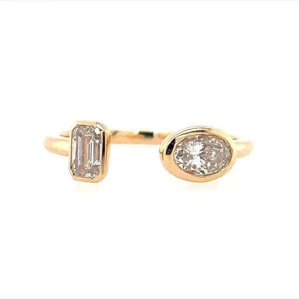 14KY Gold 2 Diamond Open Bezel Set Ring 0.90 CTW Image 3 Franzetti Jewelers Austin, TX