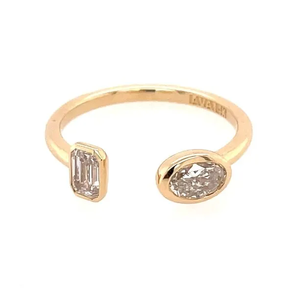 14KY Gold 2 Diamond Open Bezel Set Ring 0.90 CTW Franzetti Jewelers Austin, TX