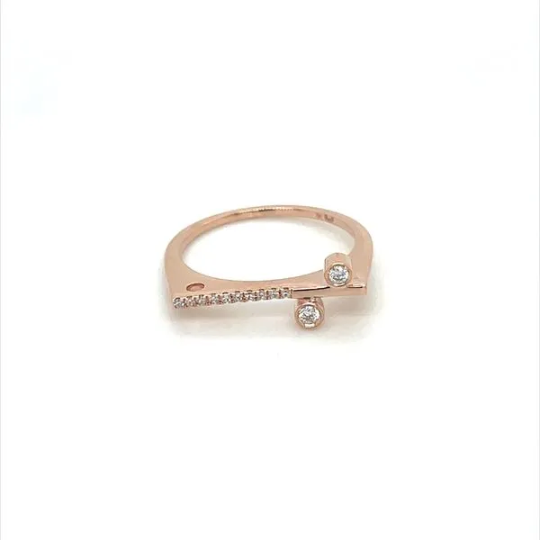 14K Rose Gold Flat Top Diamond Ring Image 3 Franzetti Jewelers Austin, TX