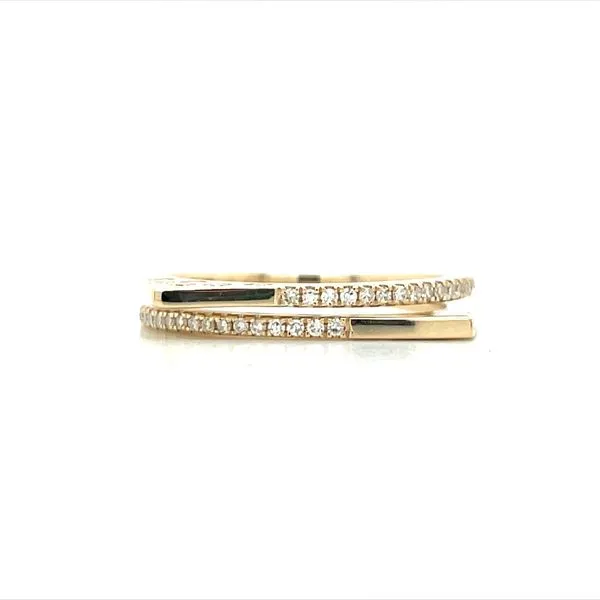 14K Yellow Gold Flat Split Shank Diamond Ring Franzetti Jewelers Austin, TX