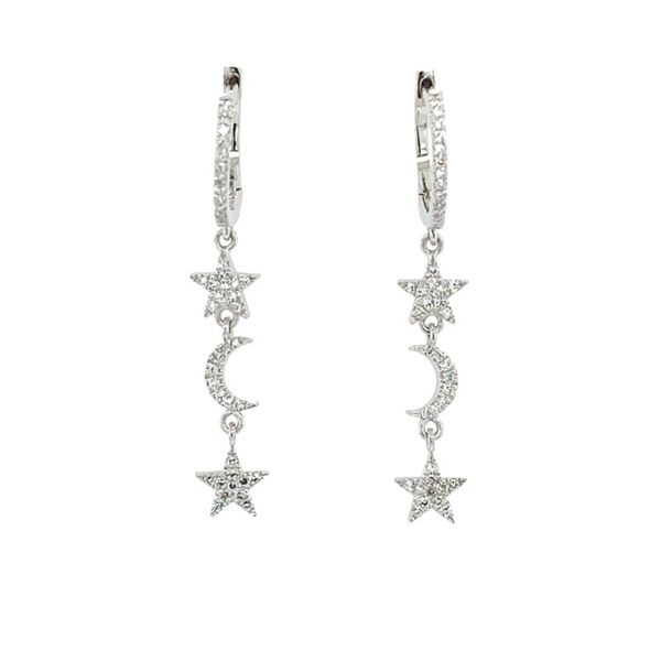 Diamond Pave Star & Crescent Moon Dangle Earring Franzetti Jewelers Austin, TX