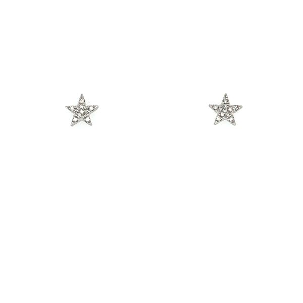 14KW Gold Diamond Star Shape Disc Stud Earrings Image 4 Franzetti Jewelers Austin, TX