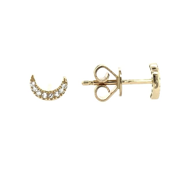 Diamond Crescent Moon Stud Earrings Franzetti Jewelers Austin, TX