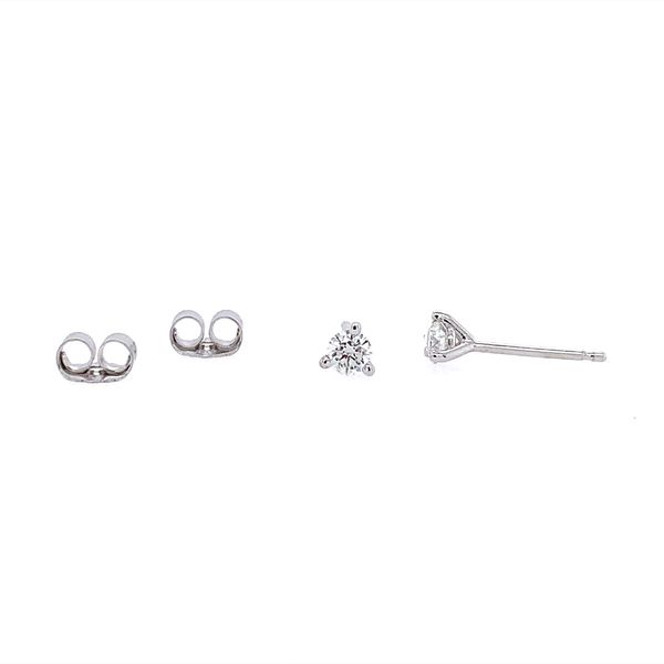 14K White Gold 1/4 CTW Diamond Studs Image 3 Franzetti Jewelers Austin, TX