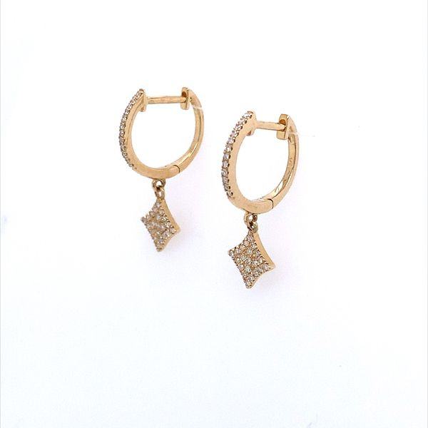 14KY Gold Diamond 4 Point Star Dangle Earrings Image 2 Franzetti Jewelers Austin, TX