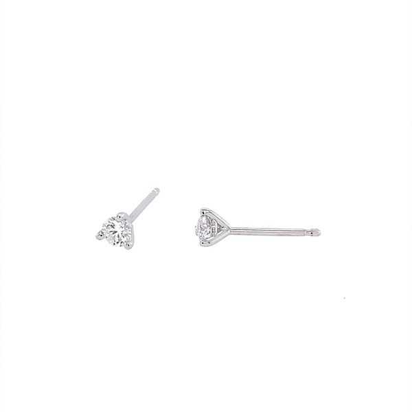 14K White Gold 1/4 CTW 3-Prong Diamond Stud Earrings Image 2 Franzetti Jewelers Austin, TX