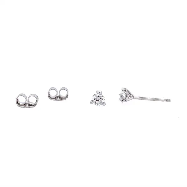 14K White Gold 1/4 CTW 3-Prong Diamond Stud Earrings Image 3 Franzetti Jewelers Austin, TX