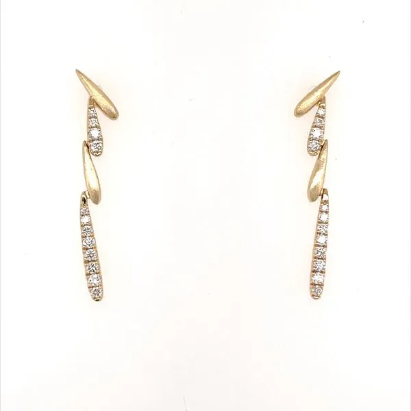 14K Yellow Gold Diamond Linear Earrings Franzetti Jewelers Austin, TX