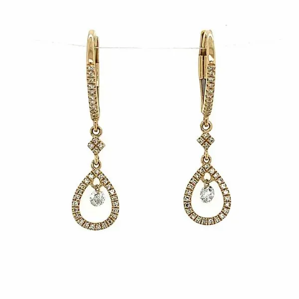 14K Yellow Gold Diamond Dangle Earrings Franzetti Jewelers Austin, TX