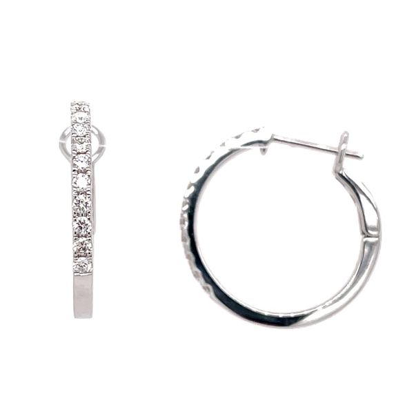 18KW Gold 22 mm Diamond Hoop Earrings 0.51 CTW Franzetti Jewelers Austin, TX