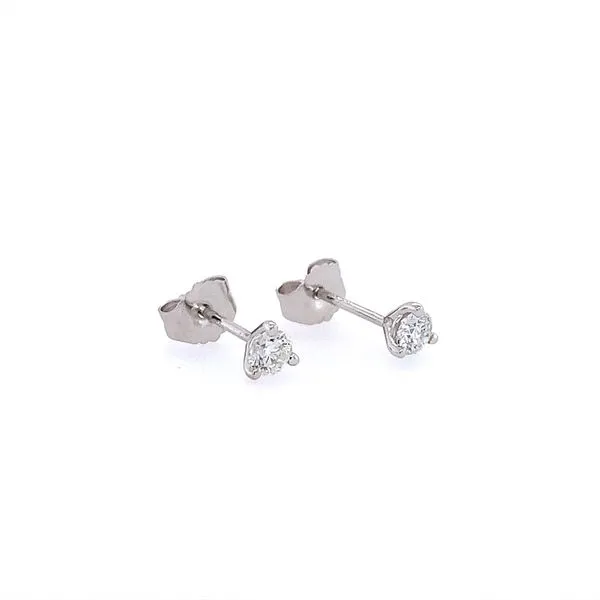 14K White Gold 1/4 CTW 3-Prong Diamond Stud Earrings Image 4 Franzetti Jewelers Austin, TX