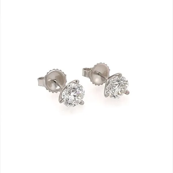 14K White Gold 3-Prong 2.02 CTW Diamond Stud Earrings Image 4 Franzetti Jewelers Austin, TX