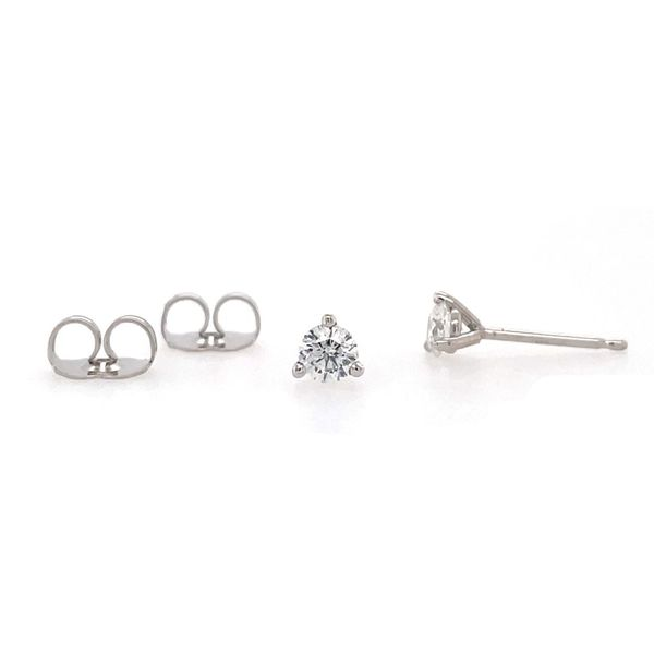 14K White Gold 3-Prong 1/3 CTW Diamond Stud Earrings Image 3 Franzetti Jewelers Austin, TX