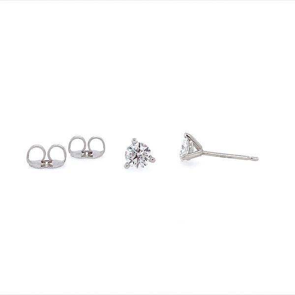 14K White Gold 3-Prong 1/2 CTW Diamond Stud Earrings Image 3 Franzetti Jewelers Austin, TX