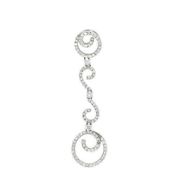 14KW Gold Swirls & Circles Drop Pendant with Diamonds Franzetti Jewelers Austin, TX