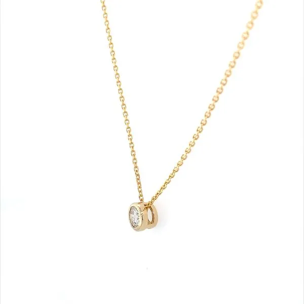 14K Yellow Gold Necklace with 0.33 Carat Diamond Slide Pendant Image 2 Franzetti Jewelers Austin, TX