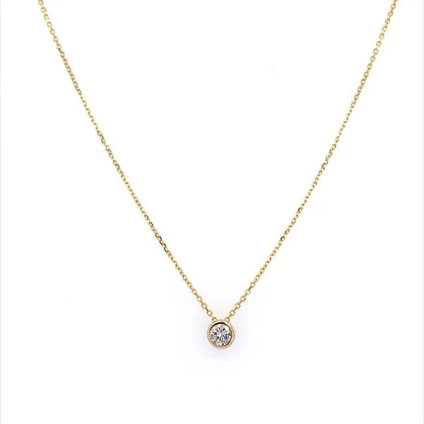 14K Yellow Gold Necklace with 0.33 Carat Diamond Slide Pendant Image 3 Franzetti Jewelers Austin, TX