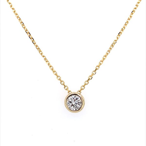 14K Yellow Gold Necklace with 0.33 Carat Diamond Slide Pendant Franzetti Jewelers Austin, TX
