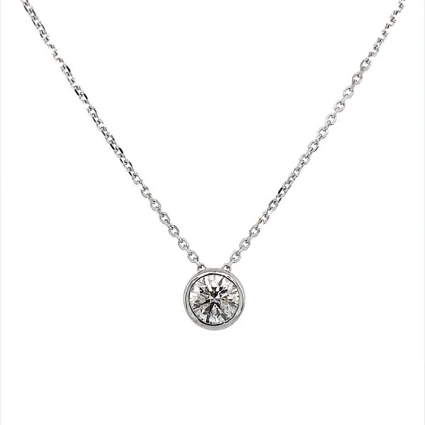 14K White Gold Necklace with 0.70 Carat Diamond Slide Pendant Franzetti Jewelers Austin, TX