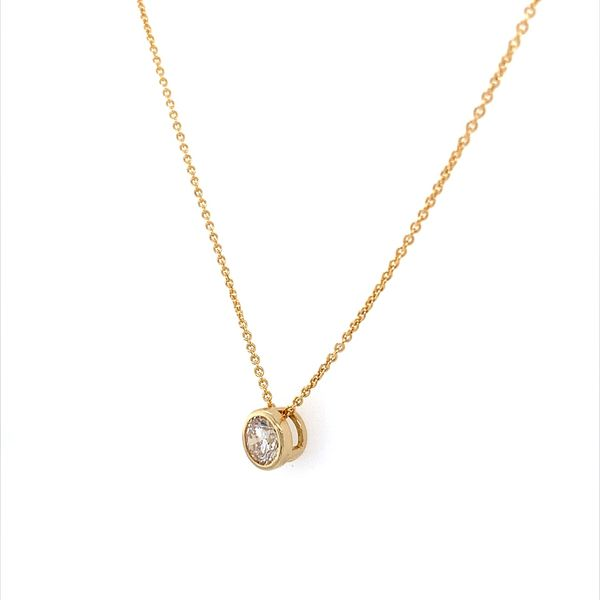 14K Yellow Gold Necklace with 0.66 Carat Diamond Slide Pendant Image 2 Franzetti Jewelers Austin, TX