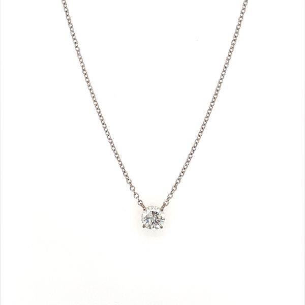 14K White Gold Necklace with 1.04 Ct Round Diamond Pendant Image 3 Franzetti Jewelers Austin, TX