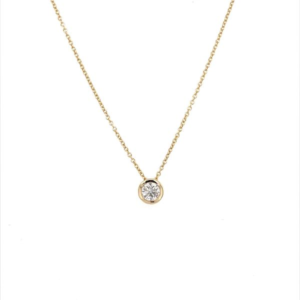 14K Yellow Gold Necklace with 0.33 Carat Diamond Slide Pendant Image 2 Franzetti Jewelers Austin, TX