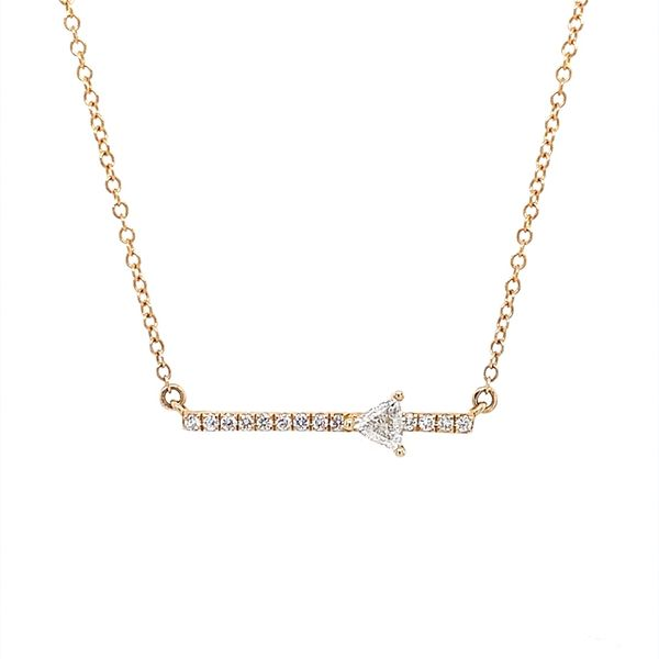 14KY Gold Diamond Triangle Bar Necklace Franzetti Jewelers Austin, TX